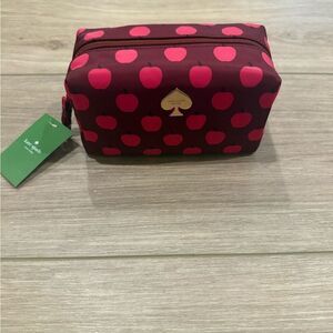 Kate Spade Red Apple Print "Davie" Cosmetic Bag